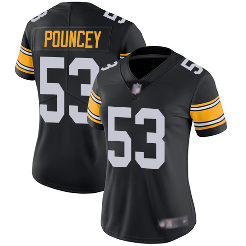 Women Pittsburgh Steelers Football 53 Limited Black Maurkice Pouncey Alternate Vapor Untouchable Nike NFL Jersey